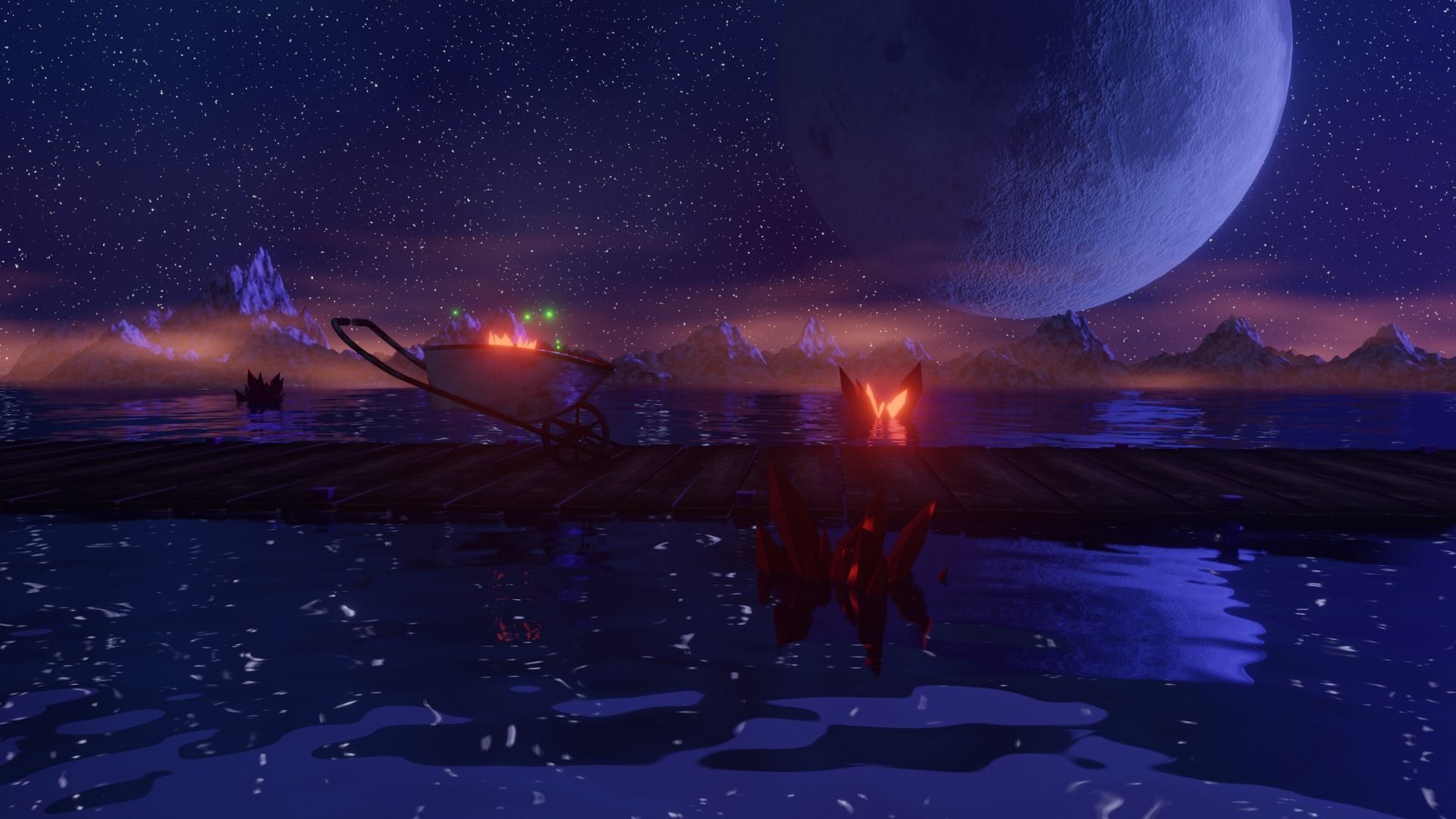 Fantasy Sea side View 3D Model Animated 3D model_4