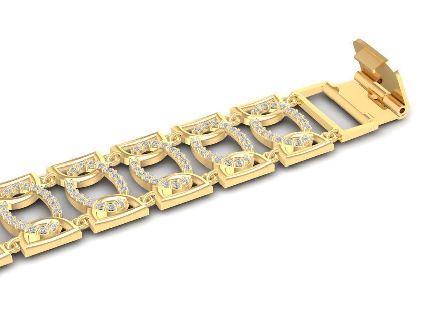 Luxury Diamond Link Bracelet for Men and Women 1349 3D print model_8