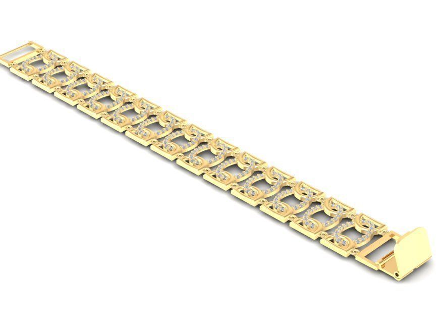 Luxury Diamond Link Bracelet for Men and Women 1349 3D print model_2