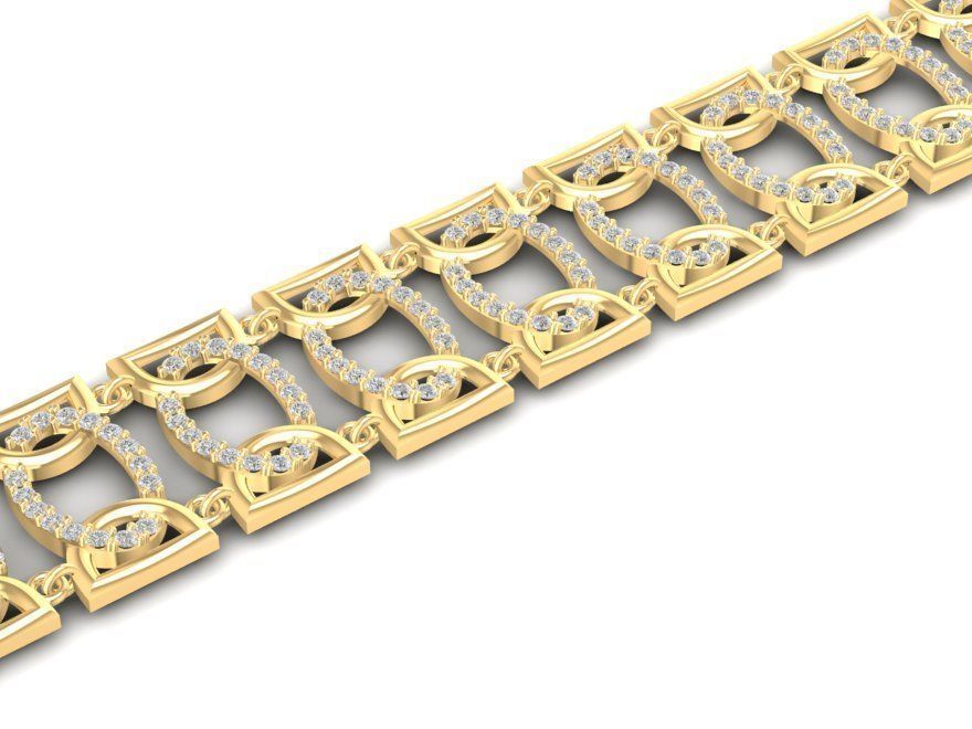 Luxury Diamond Link Bracelet for Men and Women 1349 3D print model_7