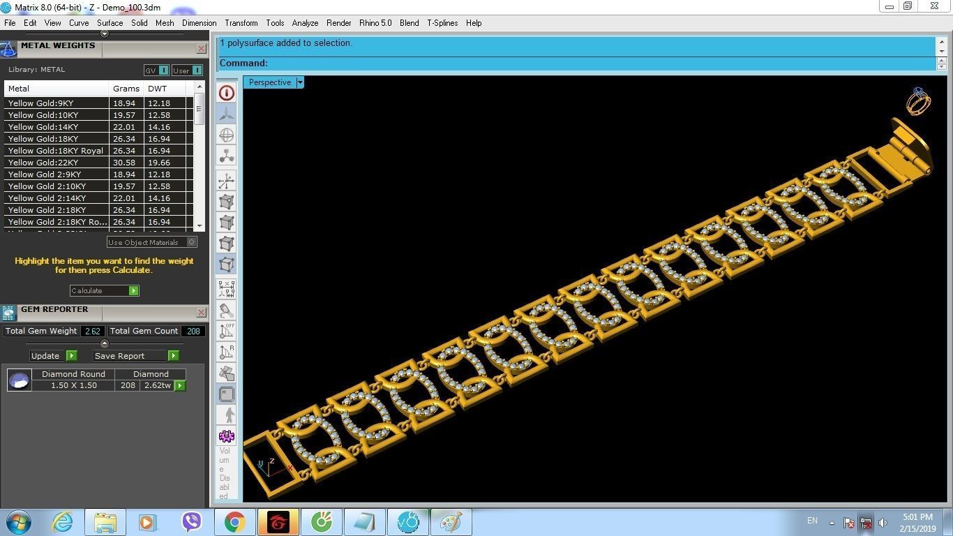 Luxury Diamond Link Bracelet for Men and Women 1349 3D print model_4