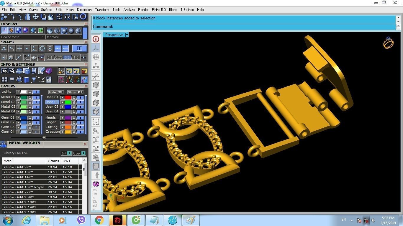 Luxury Diamond Link Bracelet for Men and Women 1349 3D print model_6