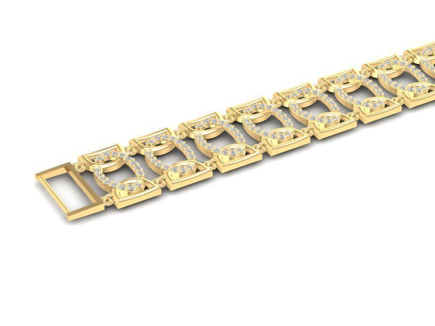 Luxury Diamond Link Bracelet for Men and Women 1349 3D print model_9