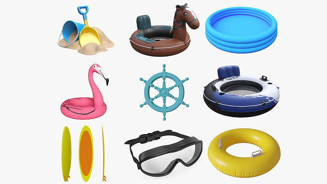 Outdoor beach swimming equipment vol1 3D Model Collection