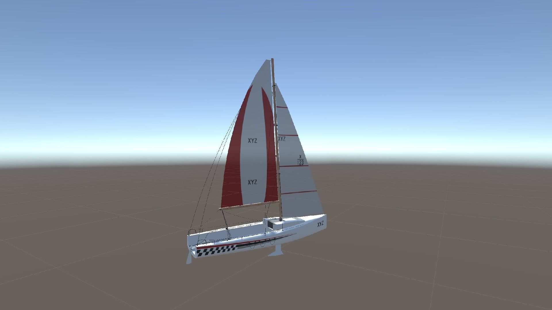 Low Poly Sail Boat Package Low-poly 3D model_0