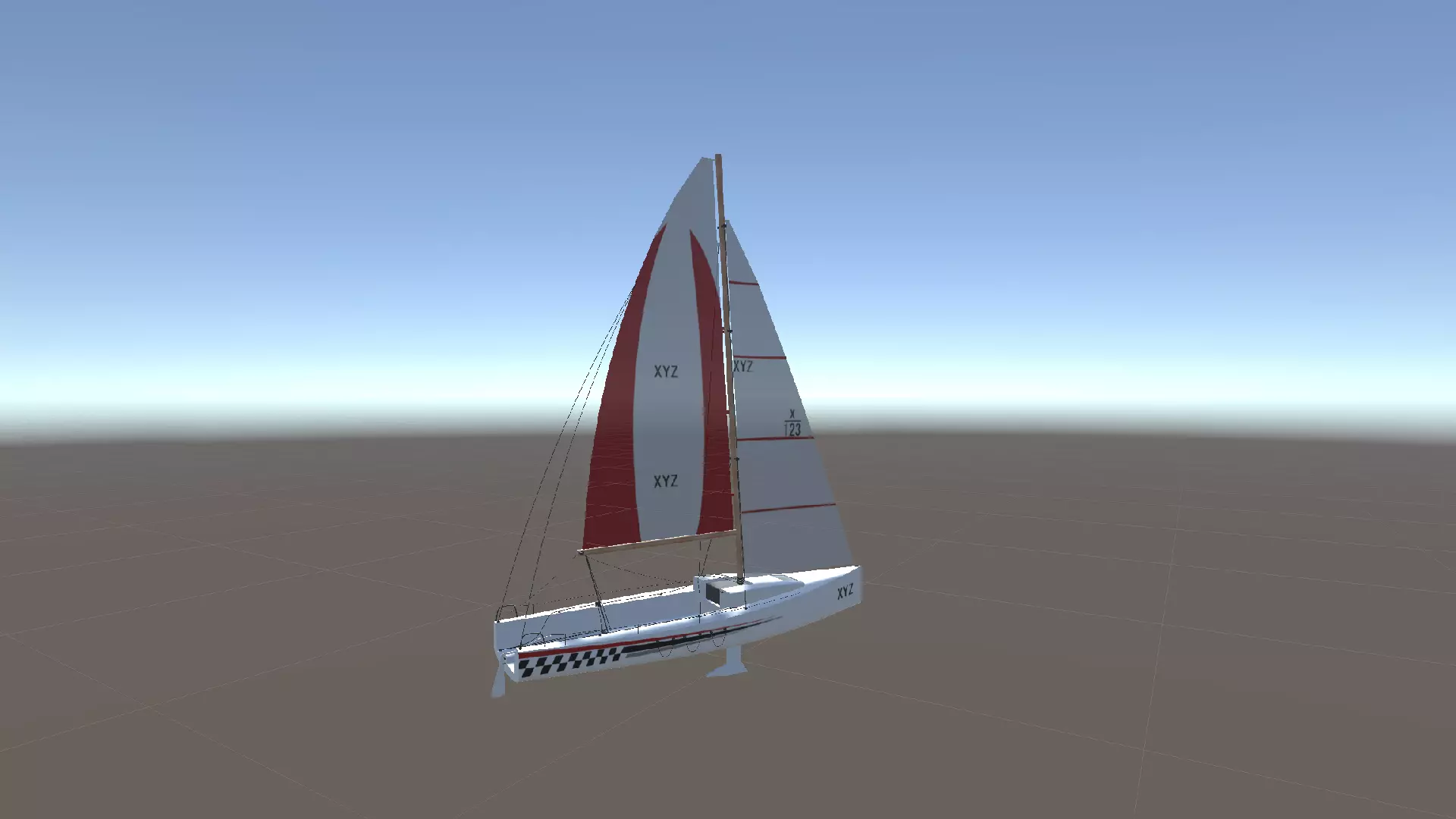 Low Poly Sail Boat Package Low-poly 3D model_0