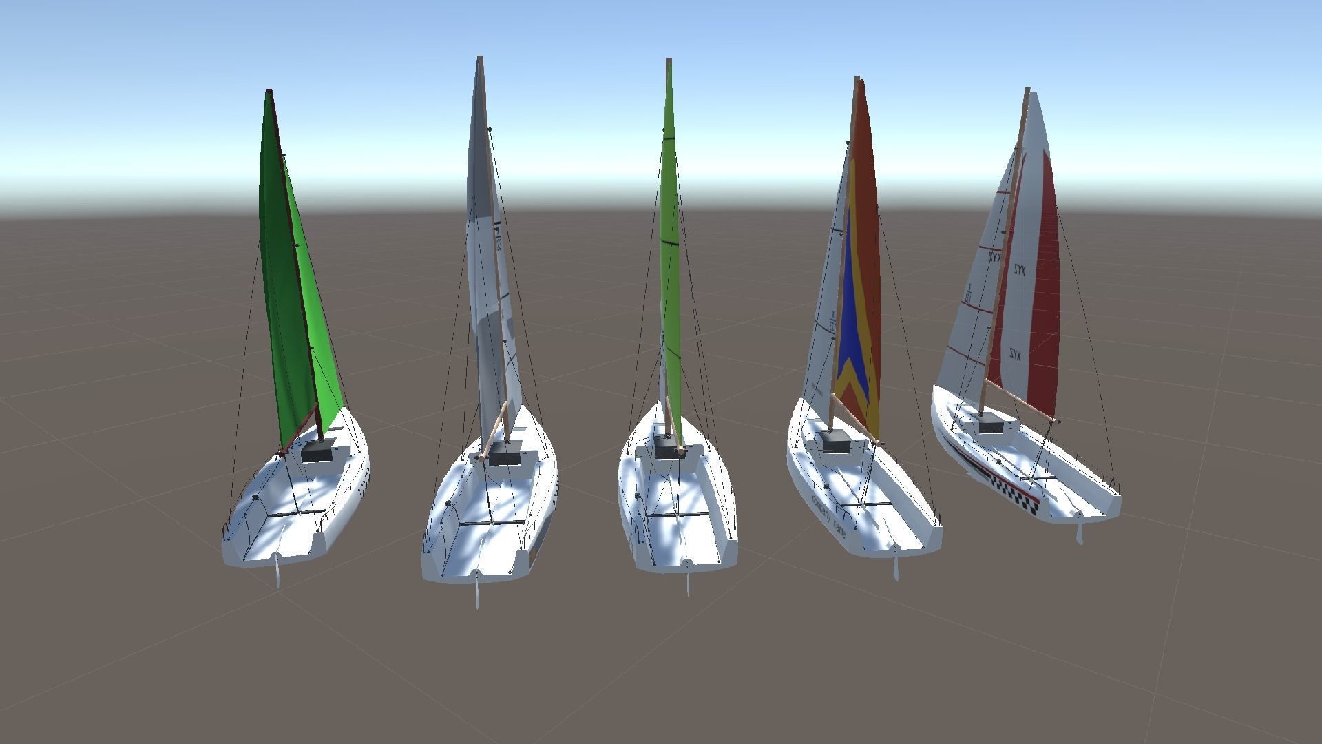 Low Poly Sail Boat Package Low-poly 3D model_3