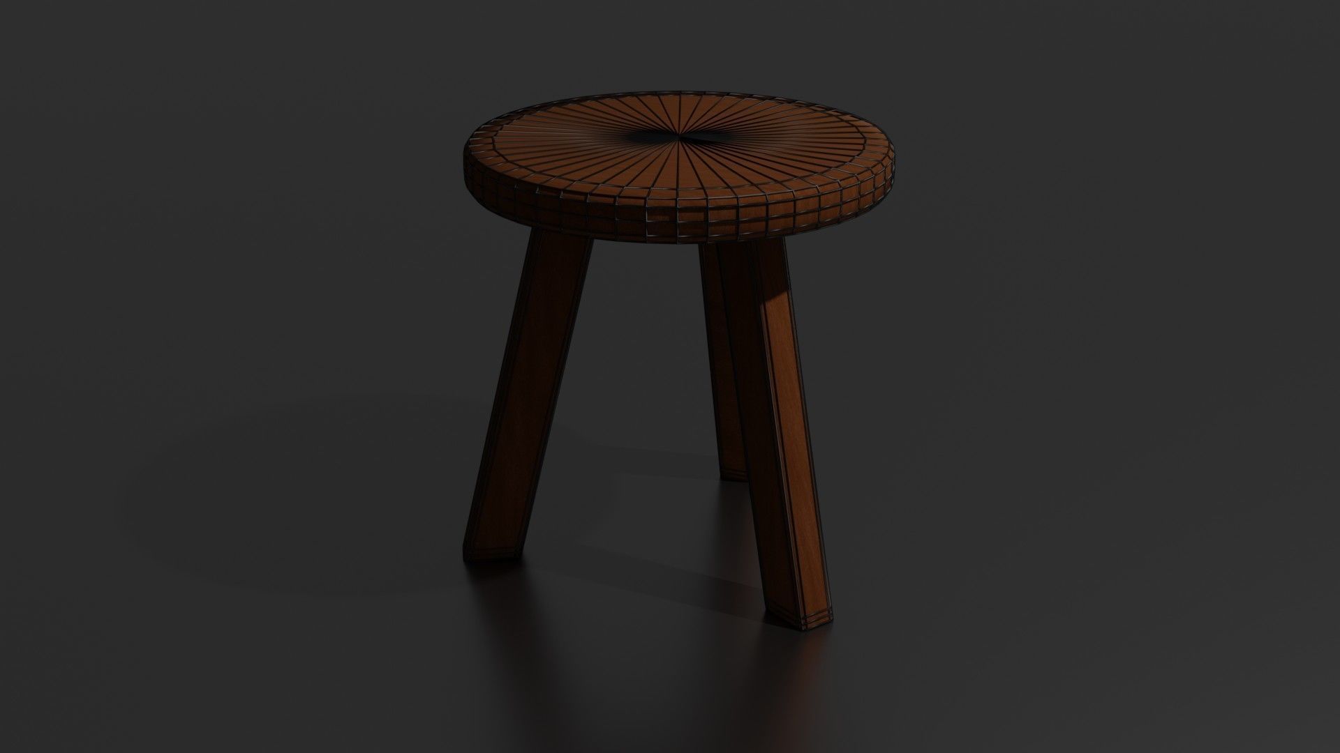 Round chair Low-poly 3D model_35