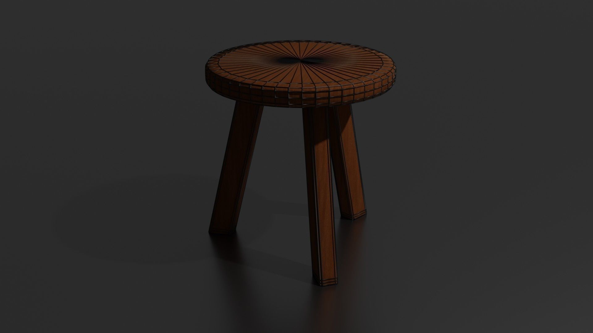 Round chair Low-poly 3D model_24