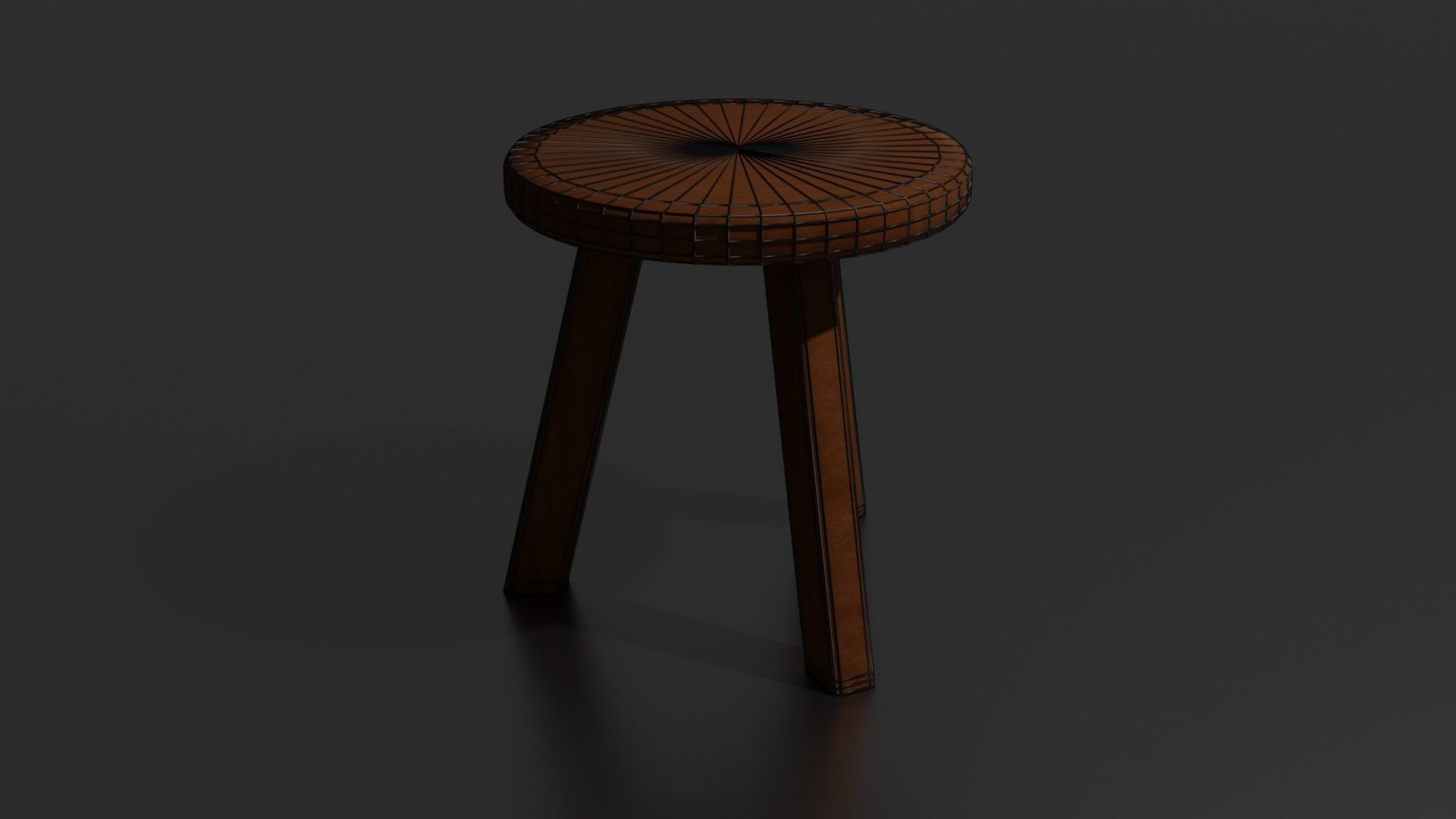 Round chair Low-poly 3D model_30