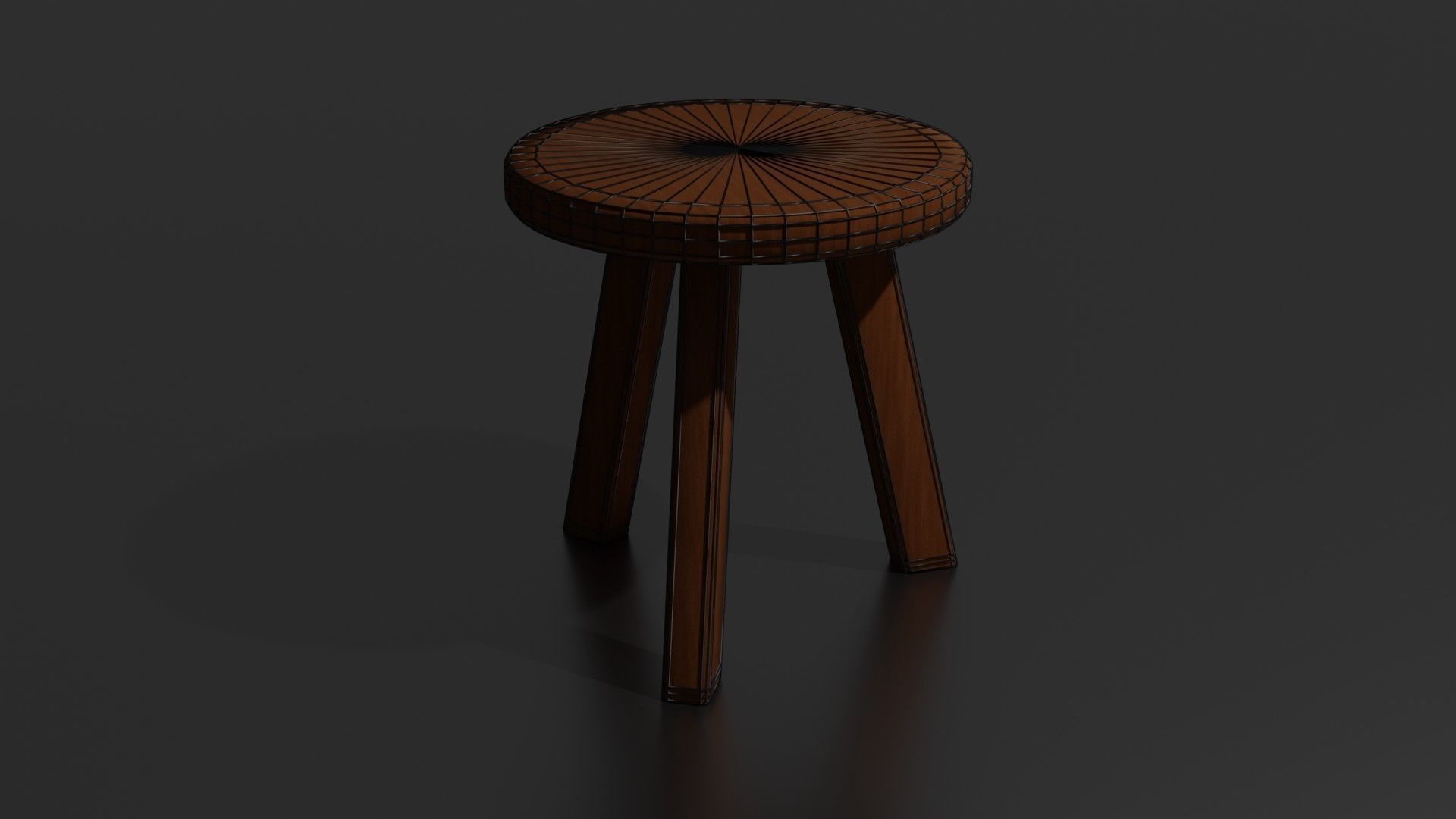 Round chair Low-poly 3D model_33