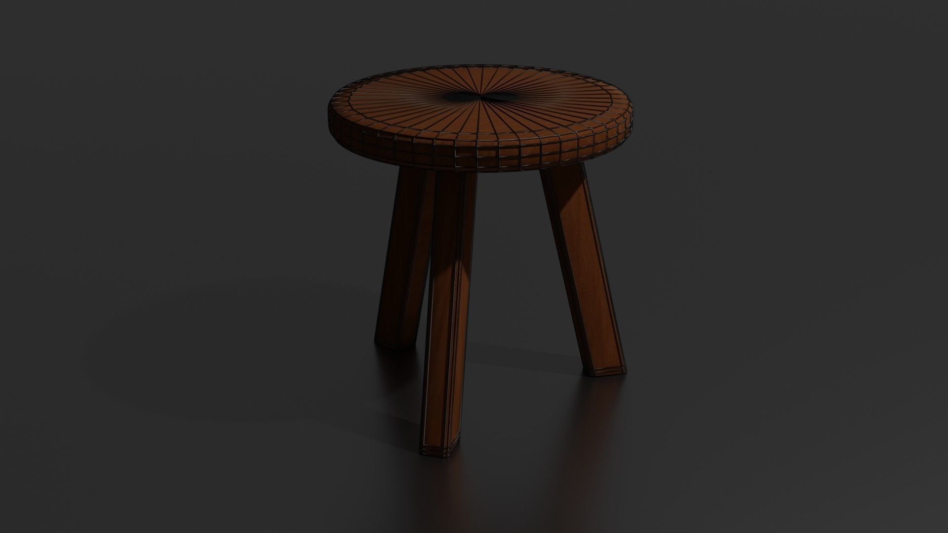 Round chair Low-poly 3D model_39