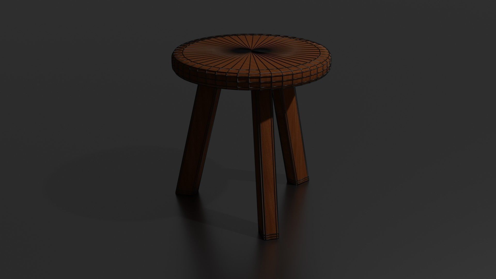 Round chair Low-poly 3D model_34