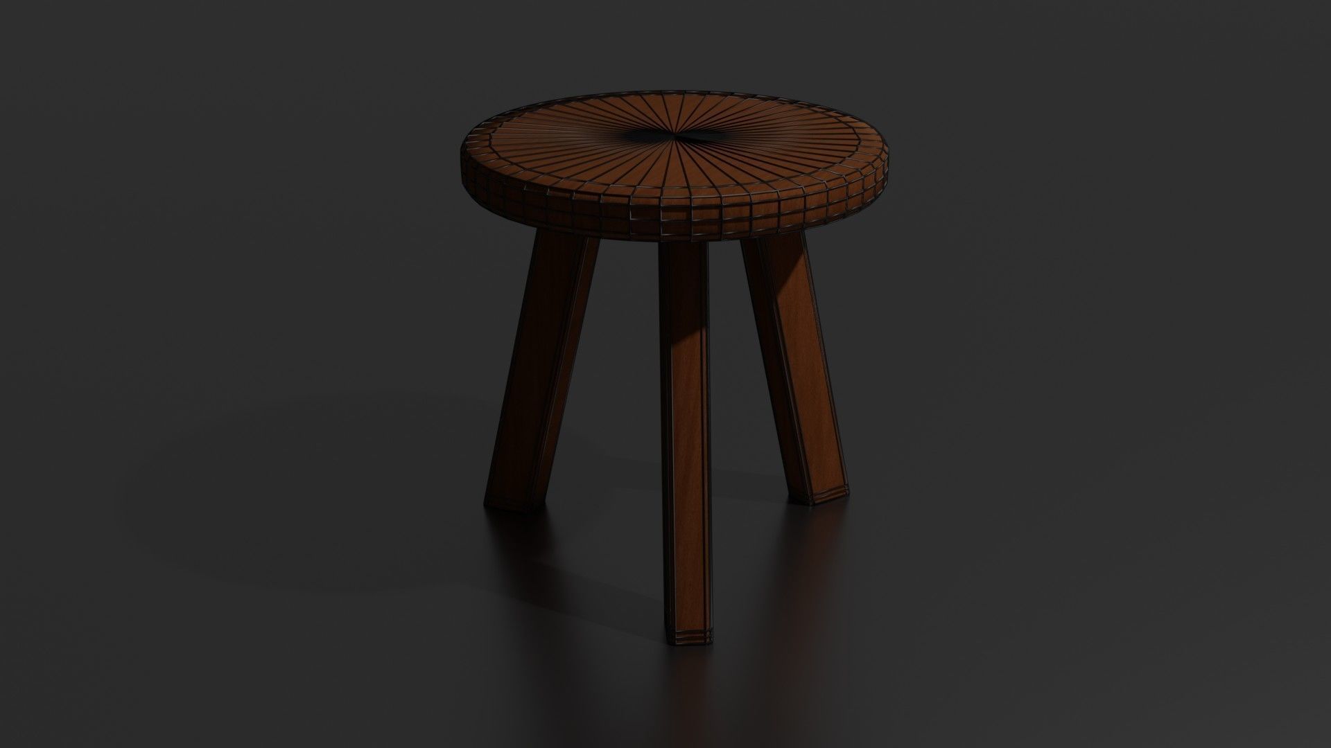 Round chair Low-poly 3D model_23