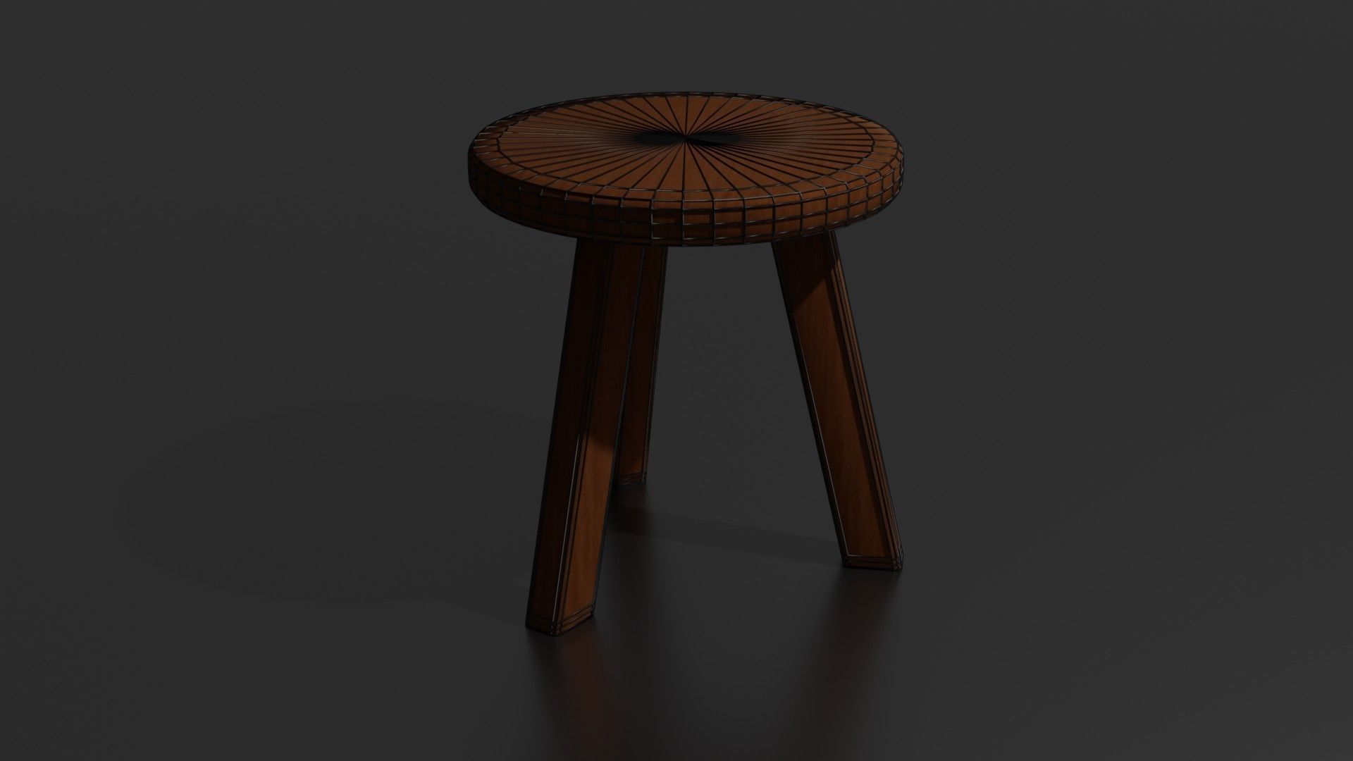 Round chair Low-poly 3D model_32