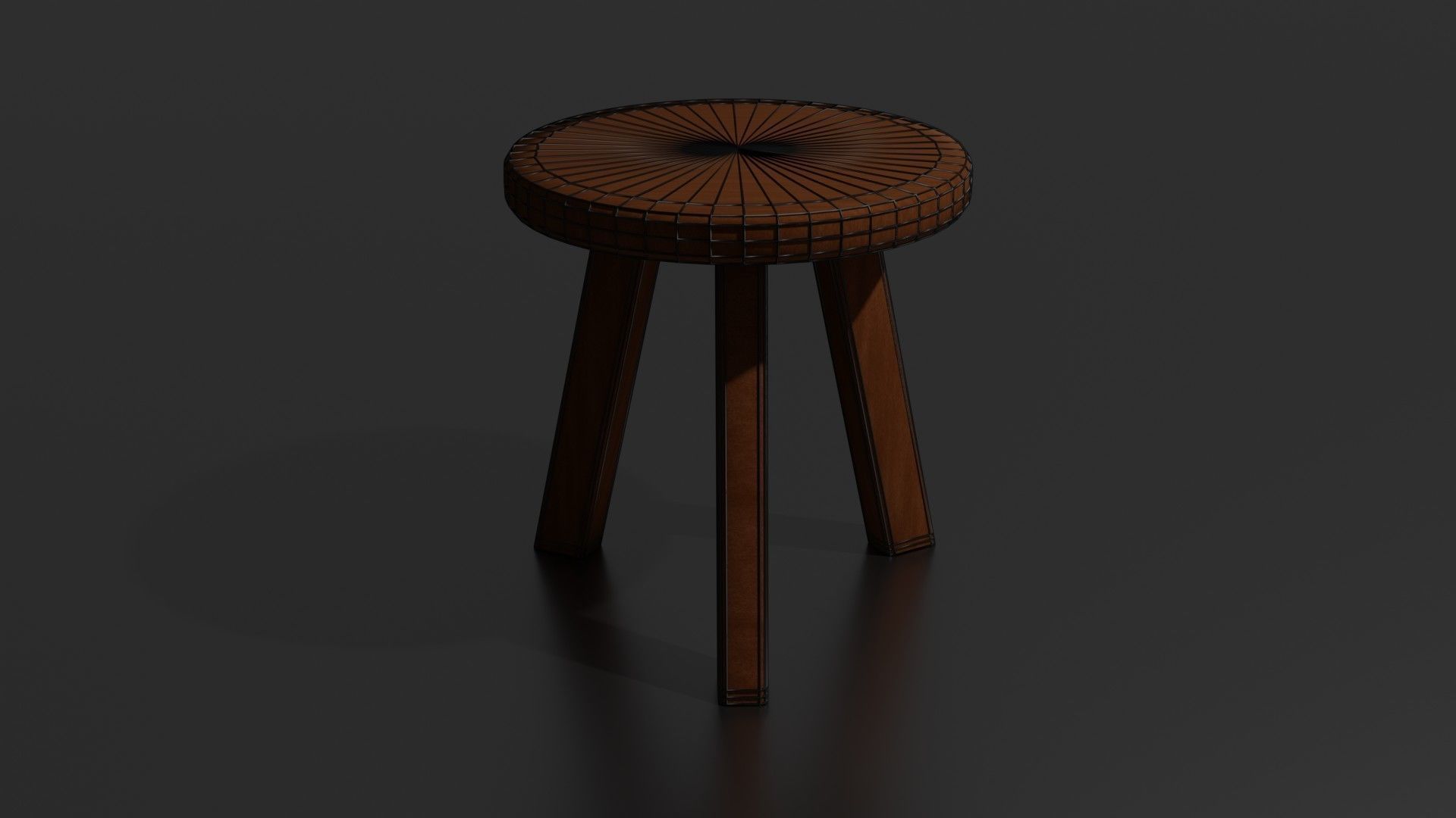 Round chair Low-poly 3D model_29