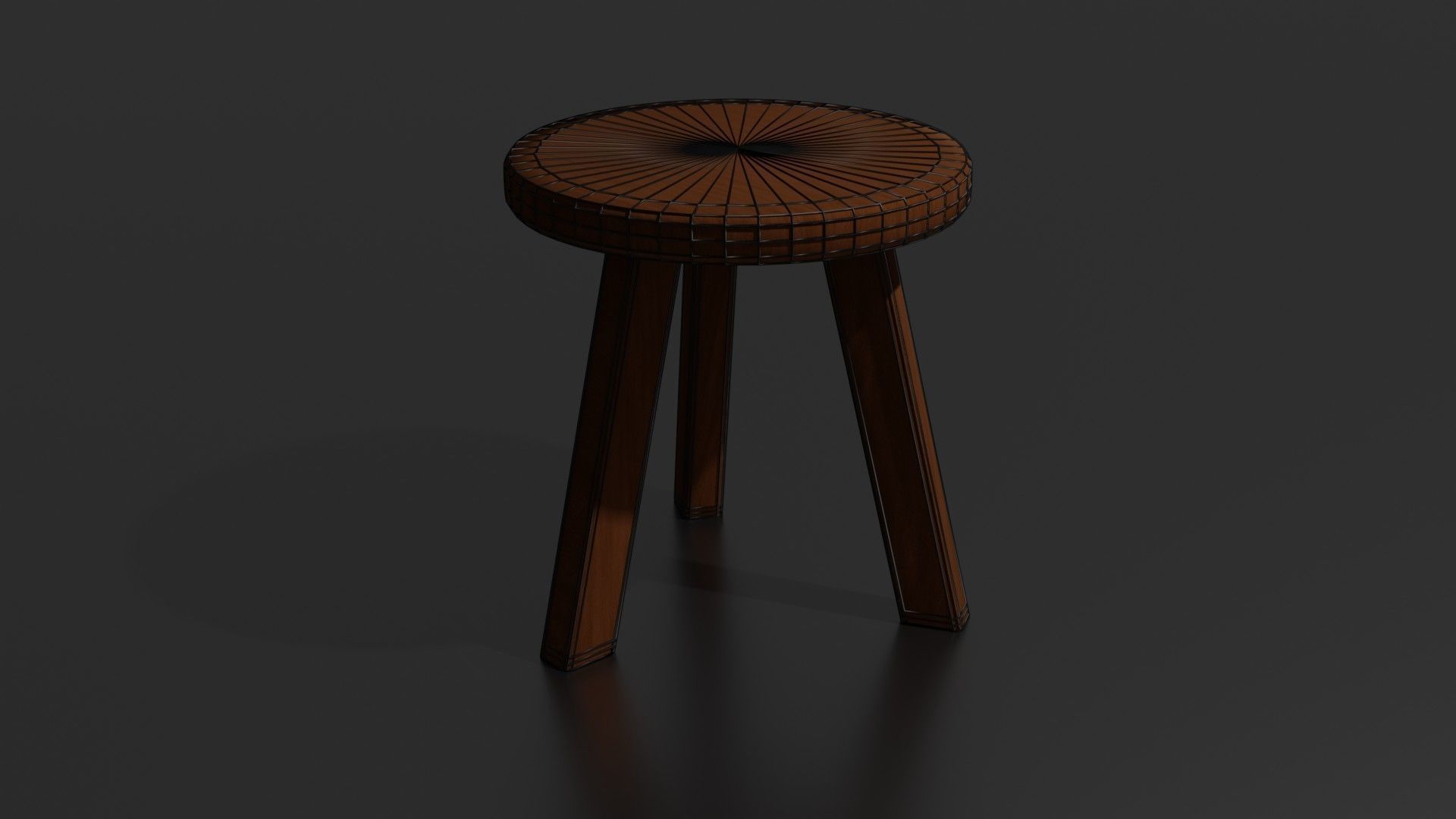 Round chair Low-poly 3D model_27