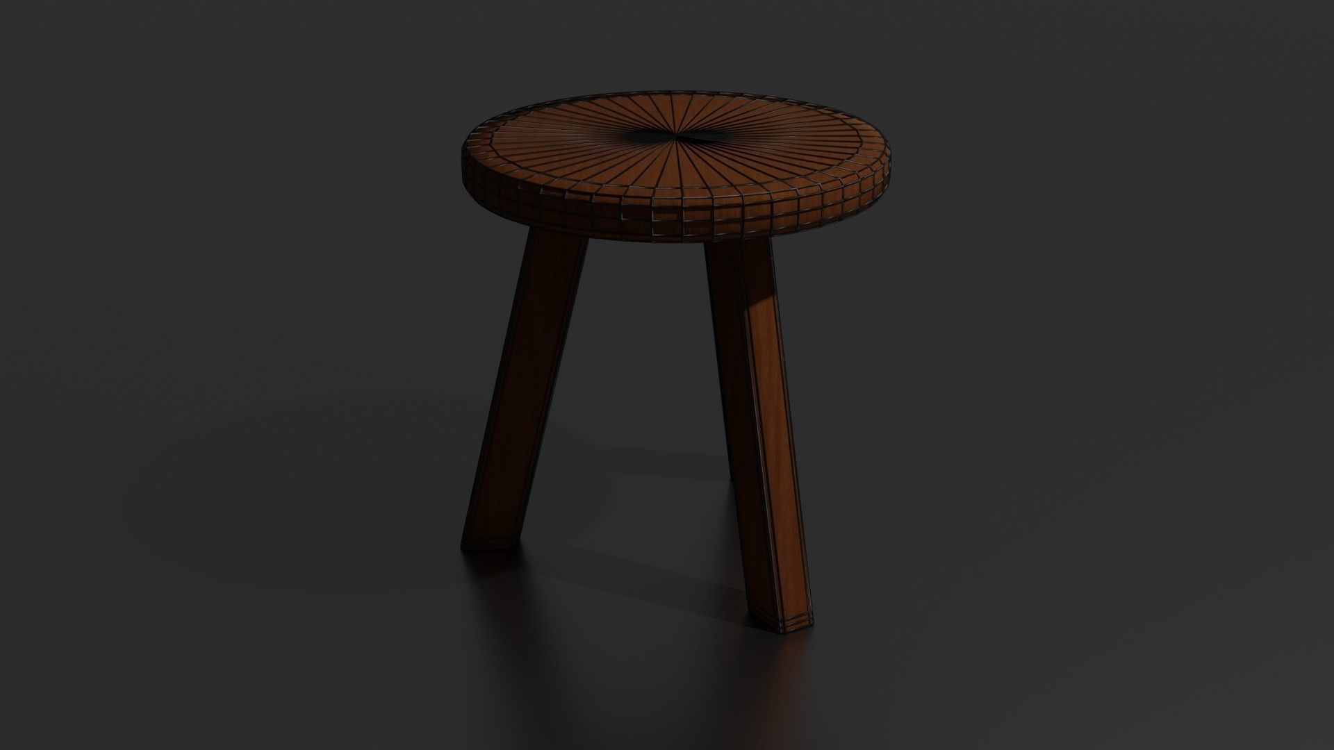 Round chair Low-poly 3D model_25