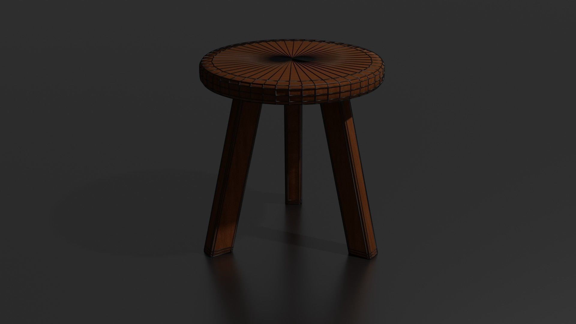 Round chair Low-poly 3D model_36
