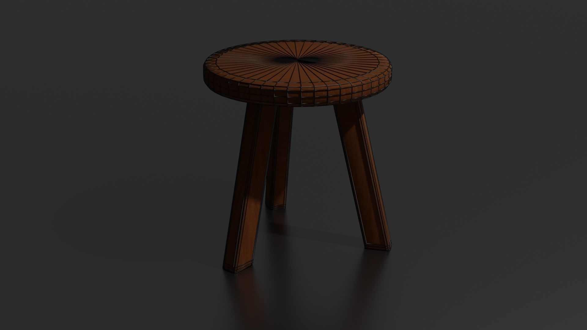 Round chair Low-poly 3D model_37