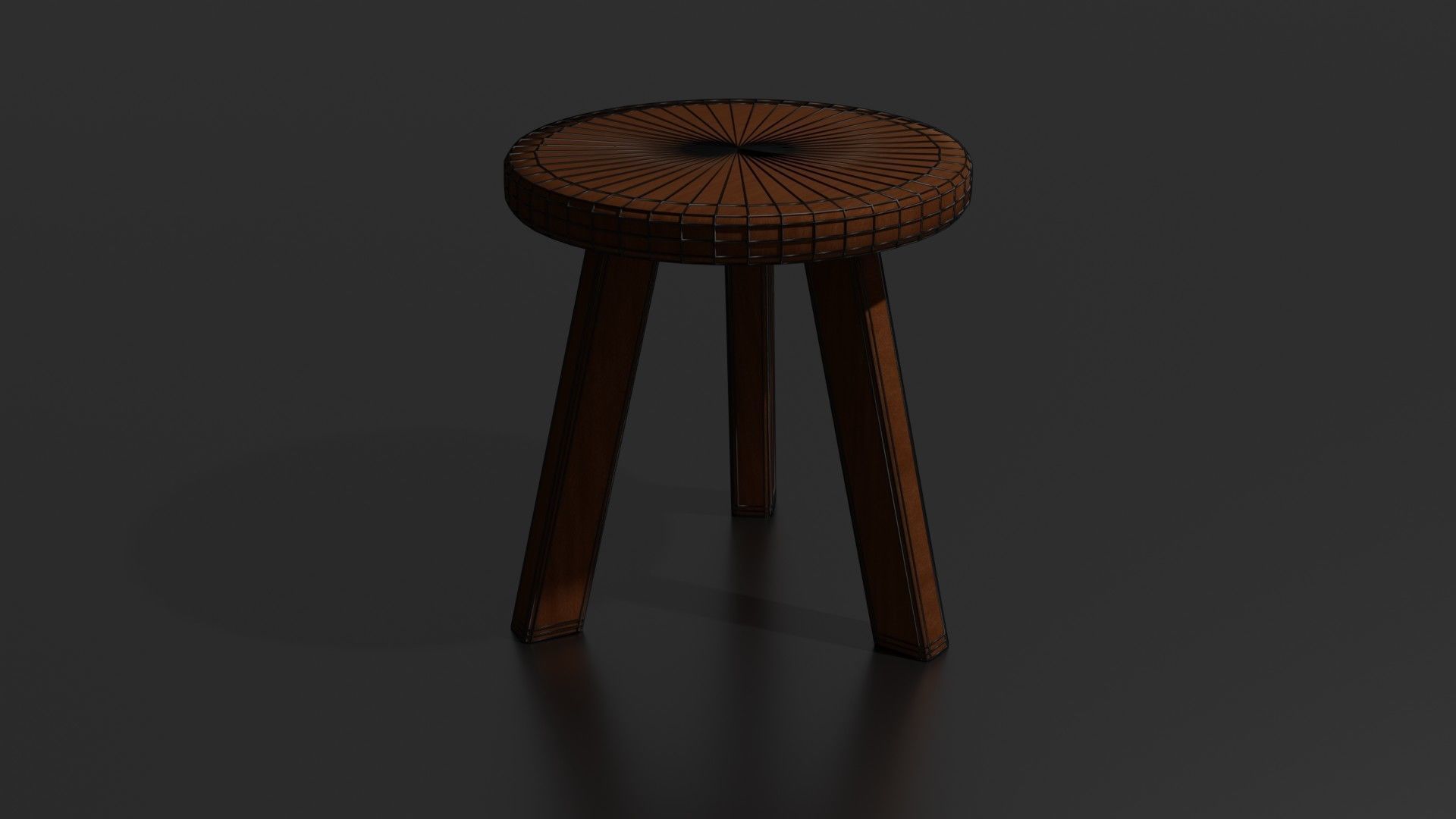 Round chair Low-poly 3D model_31