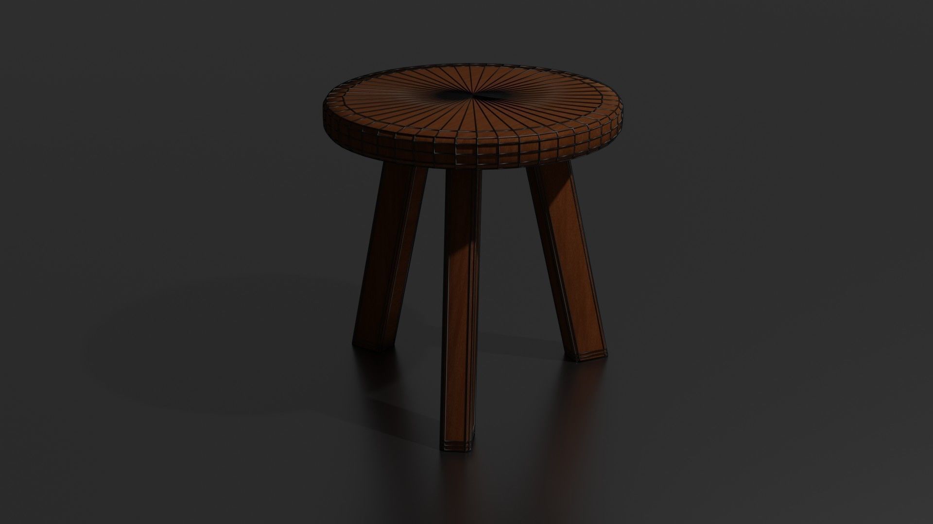 Round chair Low-poly 3D model_21