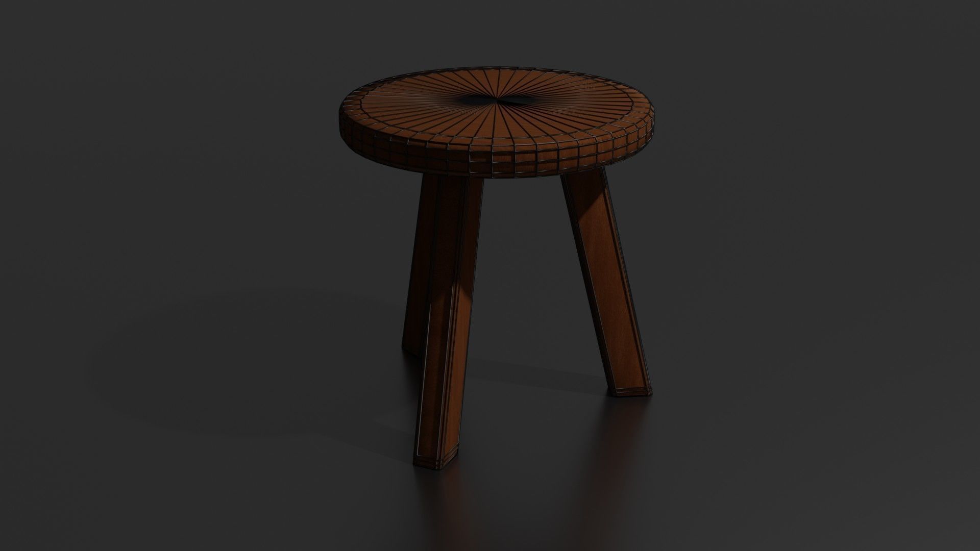 Round chair Low-poly 3D model_28