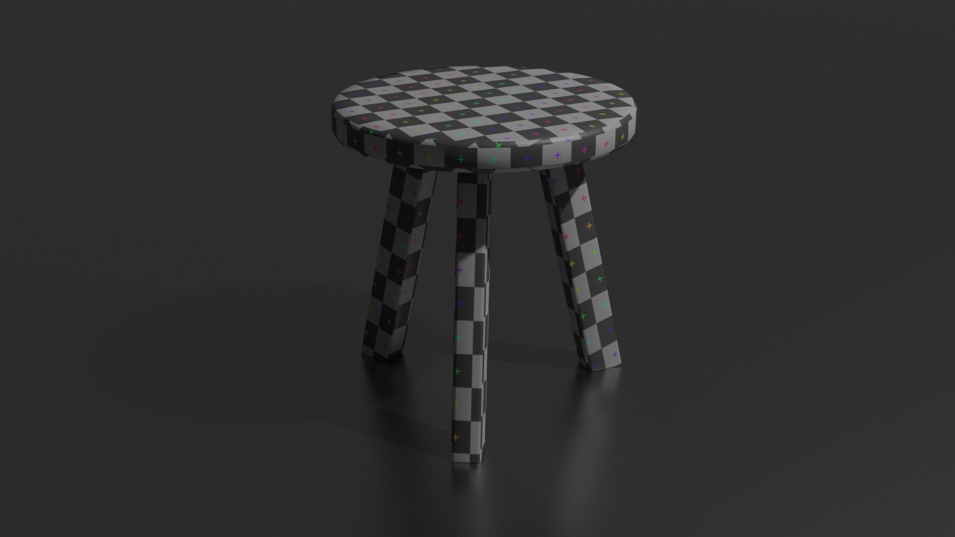 Round chair Low-poly 3D model_1