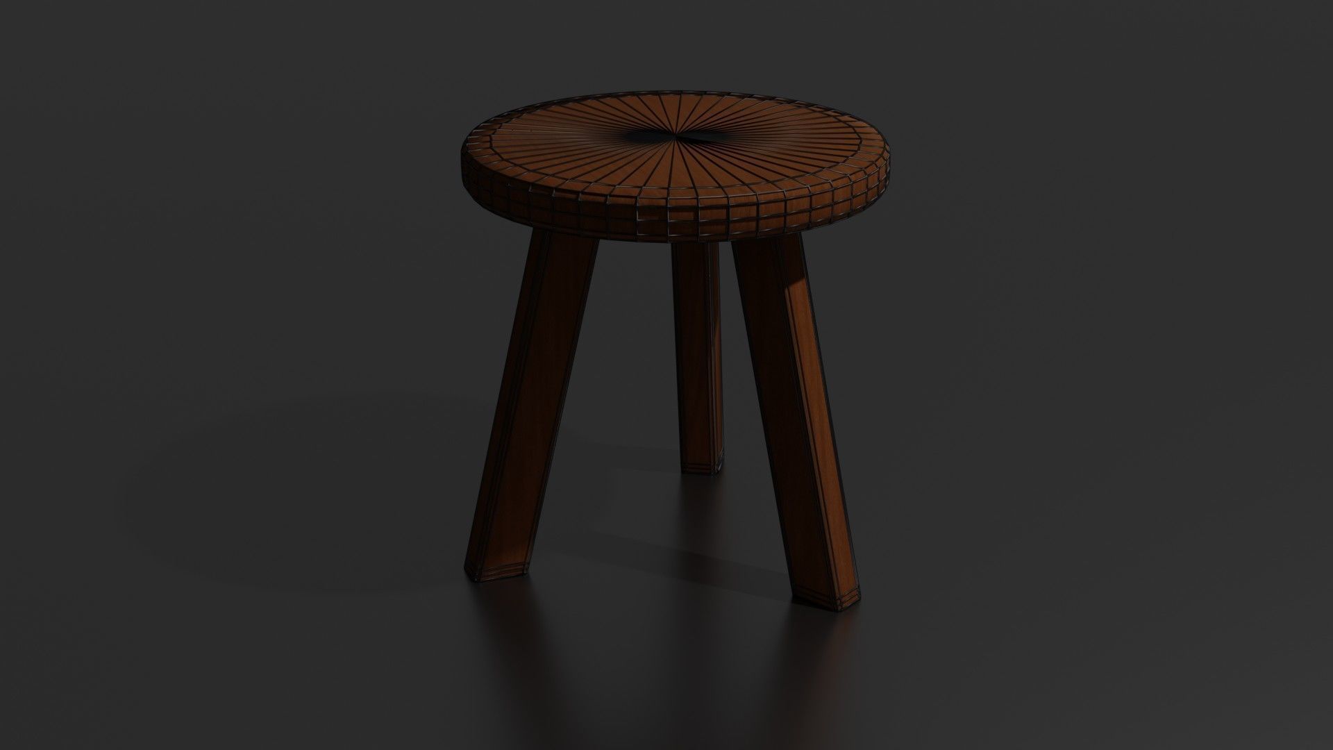 Round chair Low-poly 3D model_26