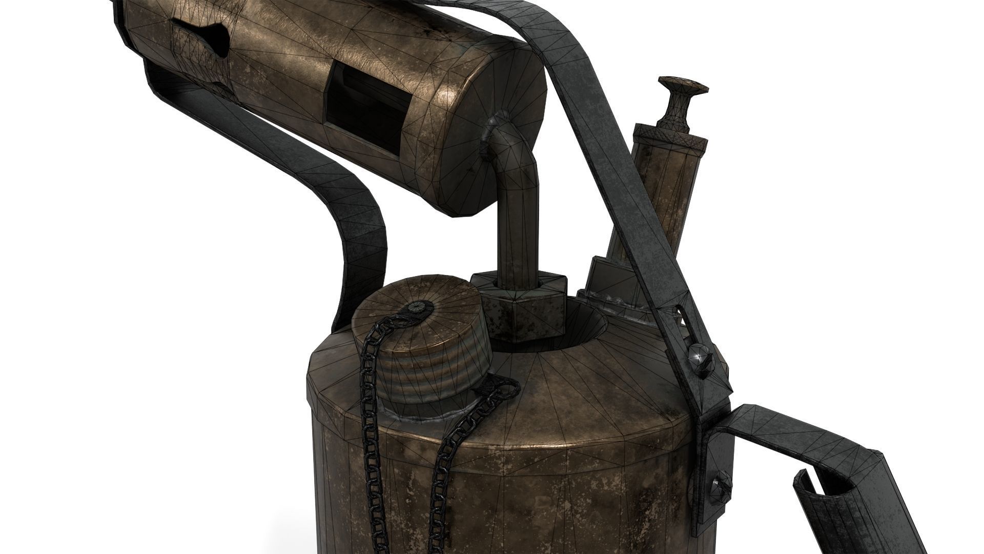 Blowtorch 2 old gas can Low-poly 3D model_18
