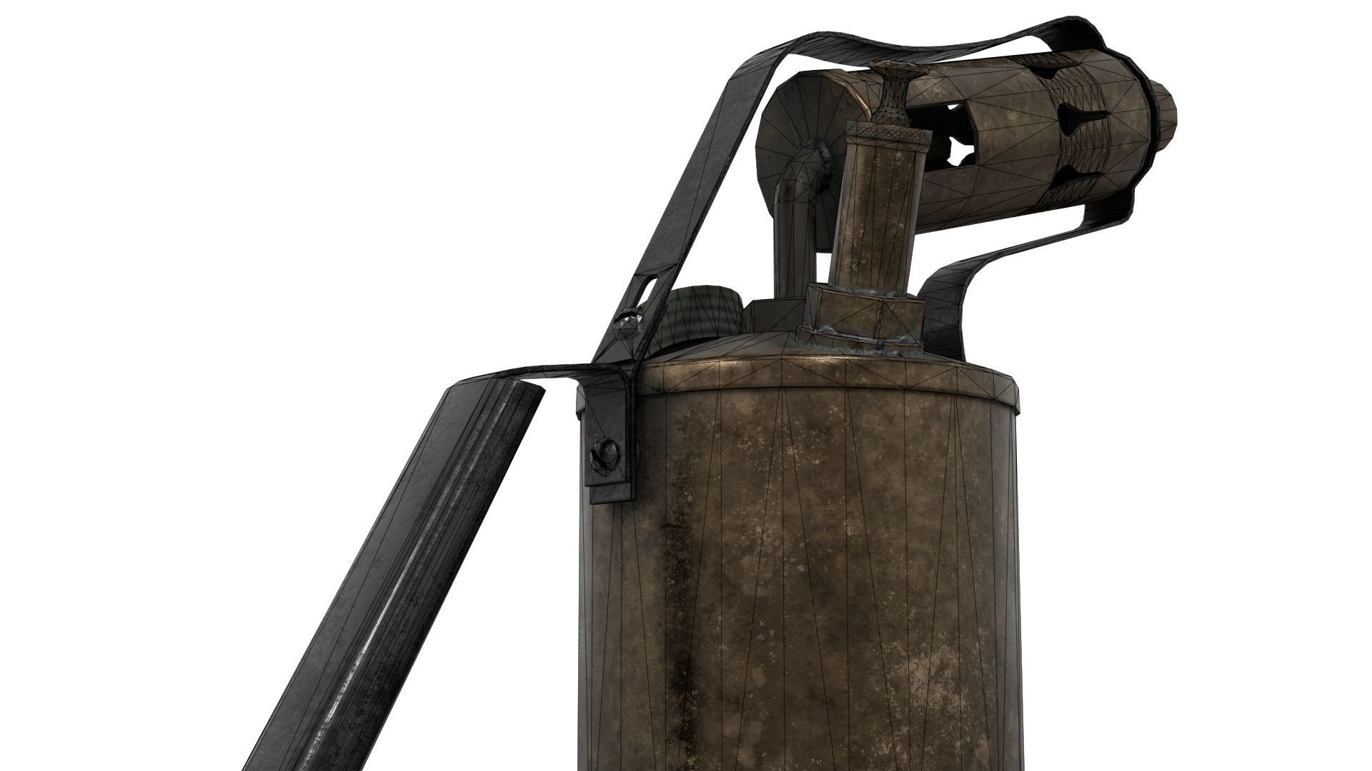 Blowtorch 2 old gas can Low-poly 3D model_19