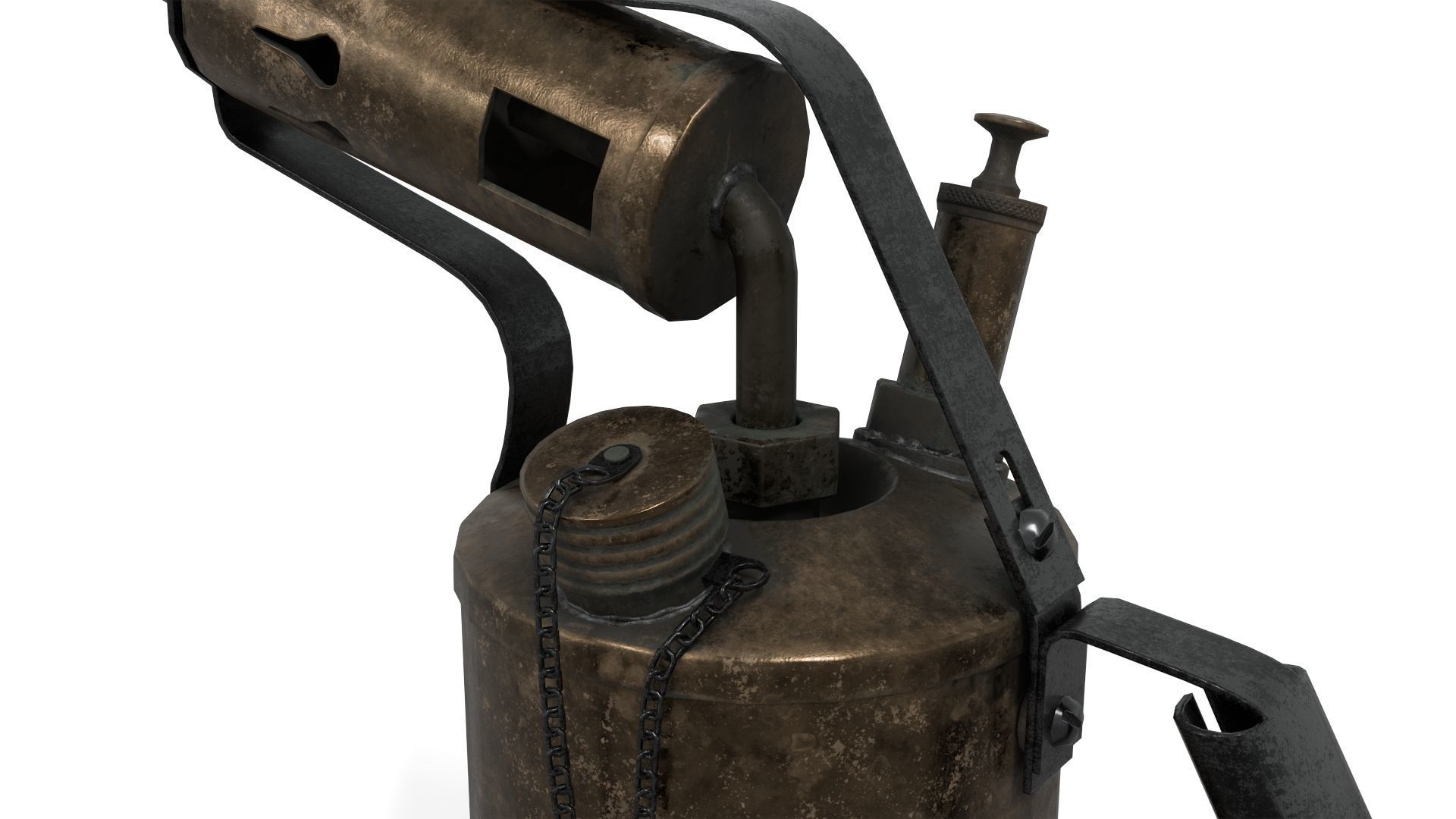 Blowtorch 2 old gas can Low-poly 3D model_8