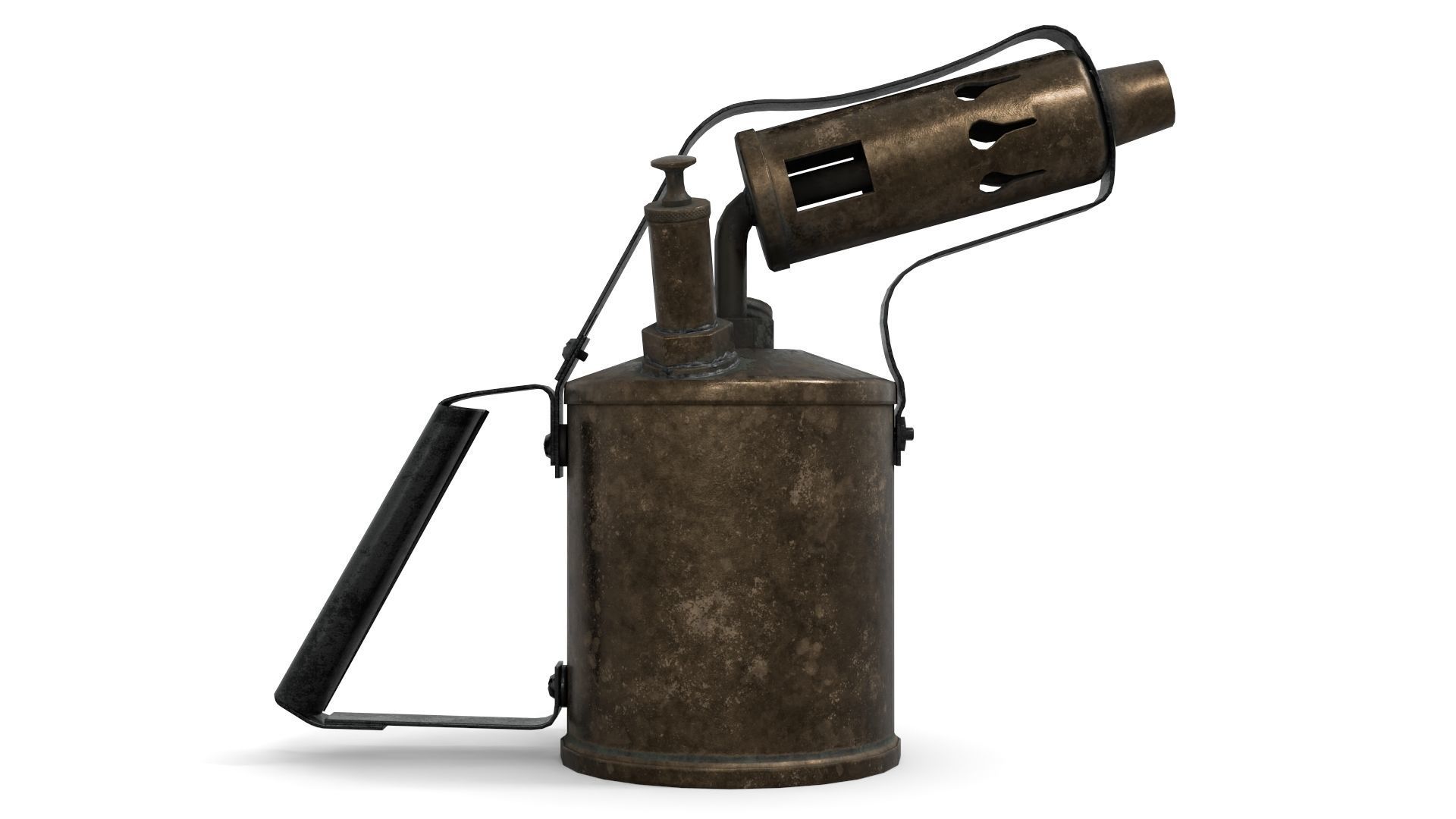 Blowtorch 2 old gas can Low-poly 3D model_5
