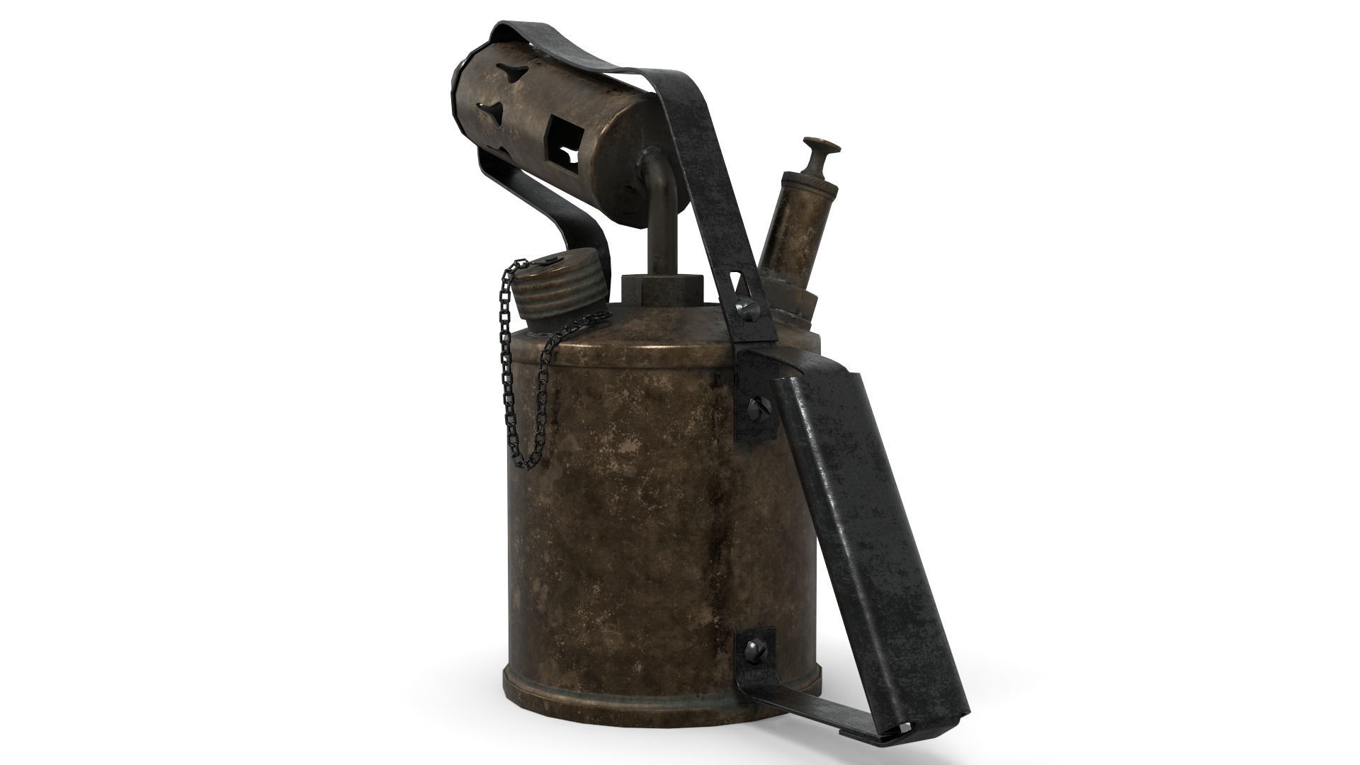 Blowtorch 2 old gas can Low-poly 3D model_7