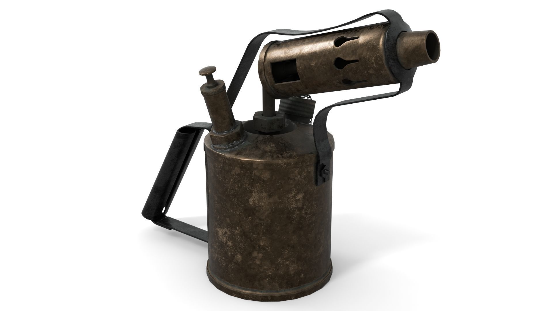 Blowtorch 2 old gas can Low-poly 3D model_1