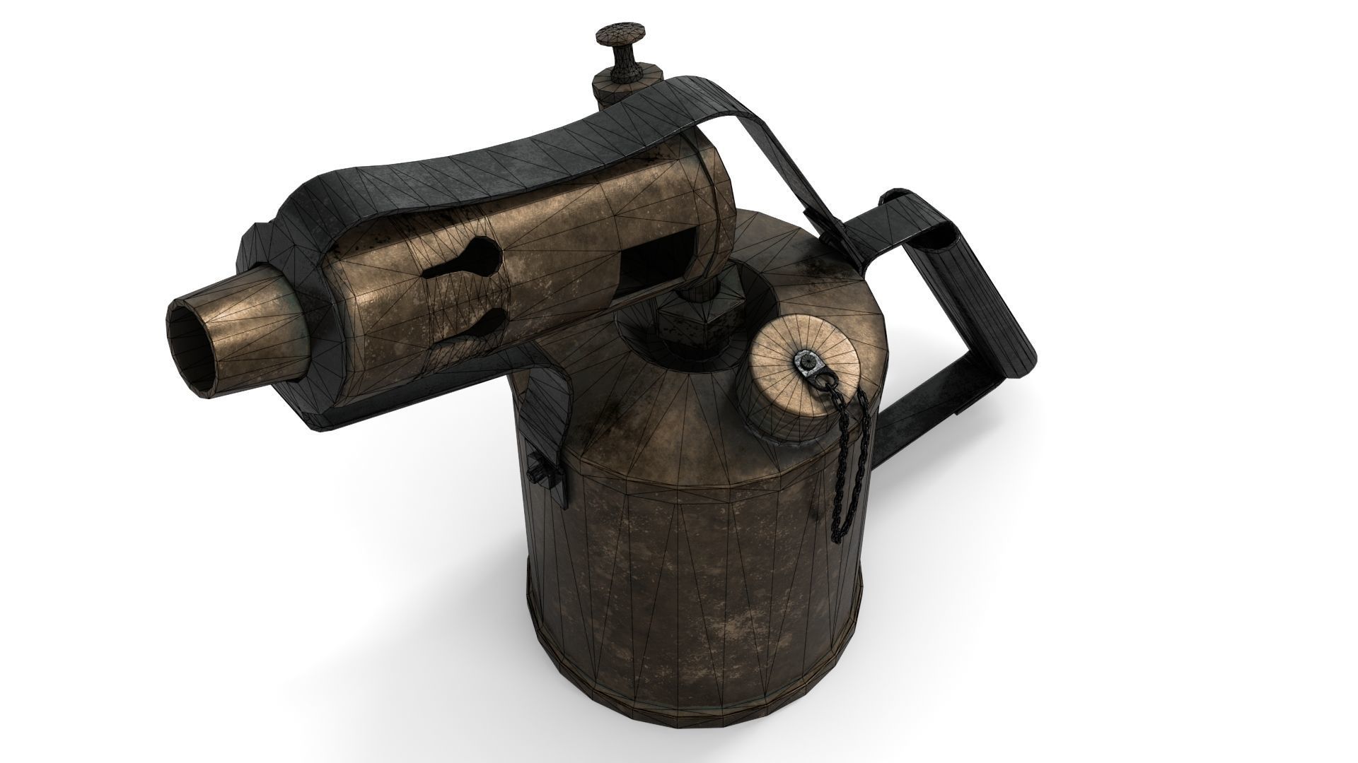 Blowtorch 2 old gas can Low-poly 3D model_13