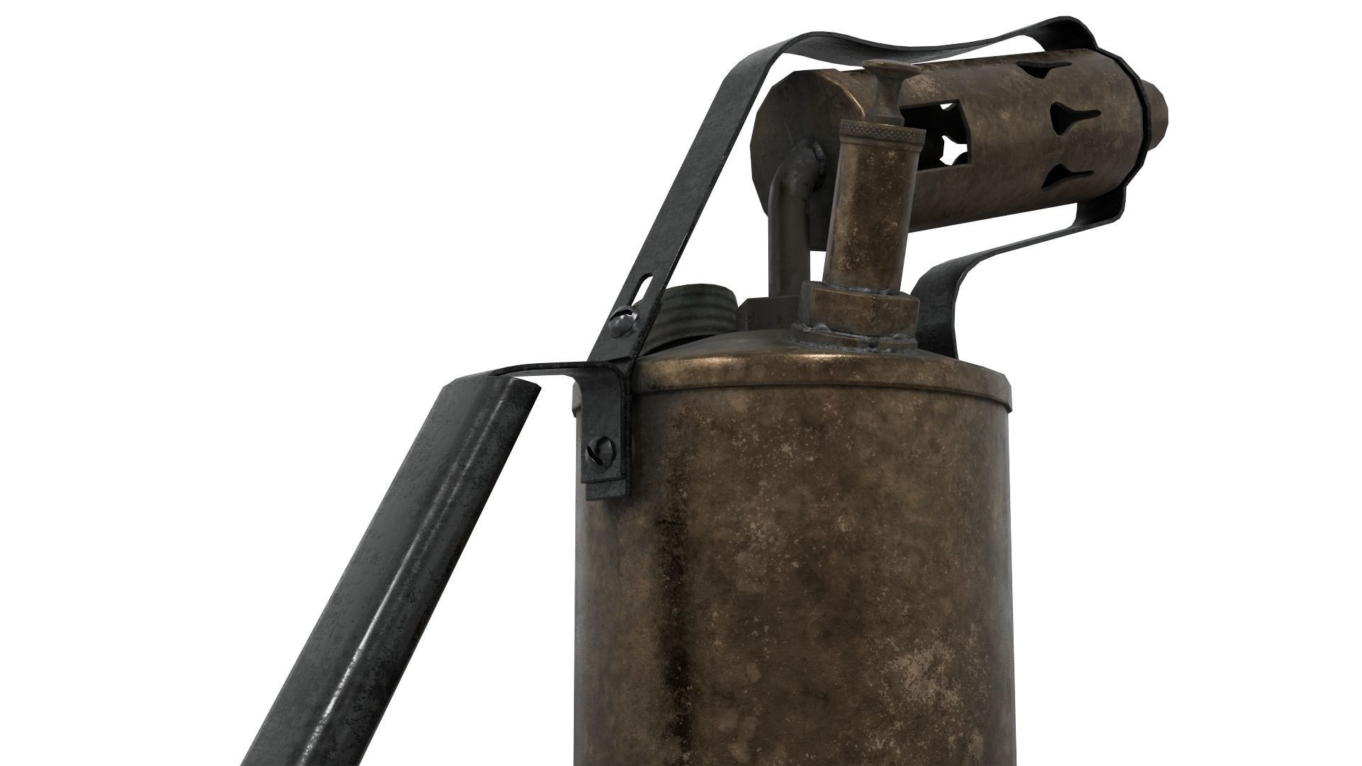 Blowtorch 2 old gas can Low-poly 3D model_9