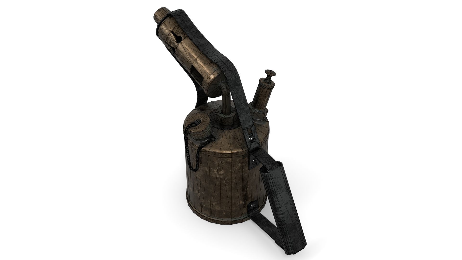Blowtorch 2 old gas can Low-poly 3D model_12