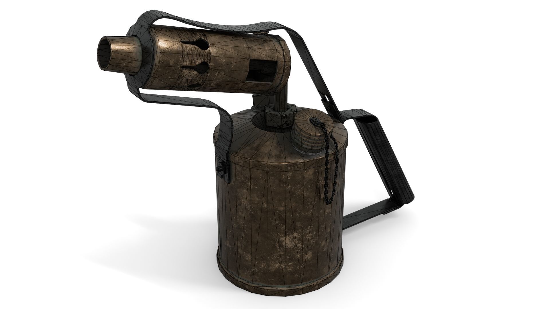 Blowtorch 2 old gas can Low-poly 3D model_10