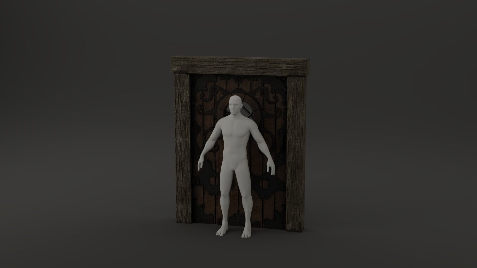 Medieval Door Ornate Design Port Hole Door 3D Model Low-poly 3D model_13