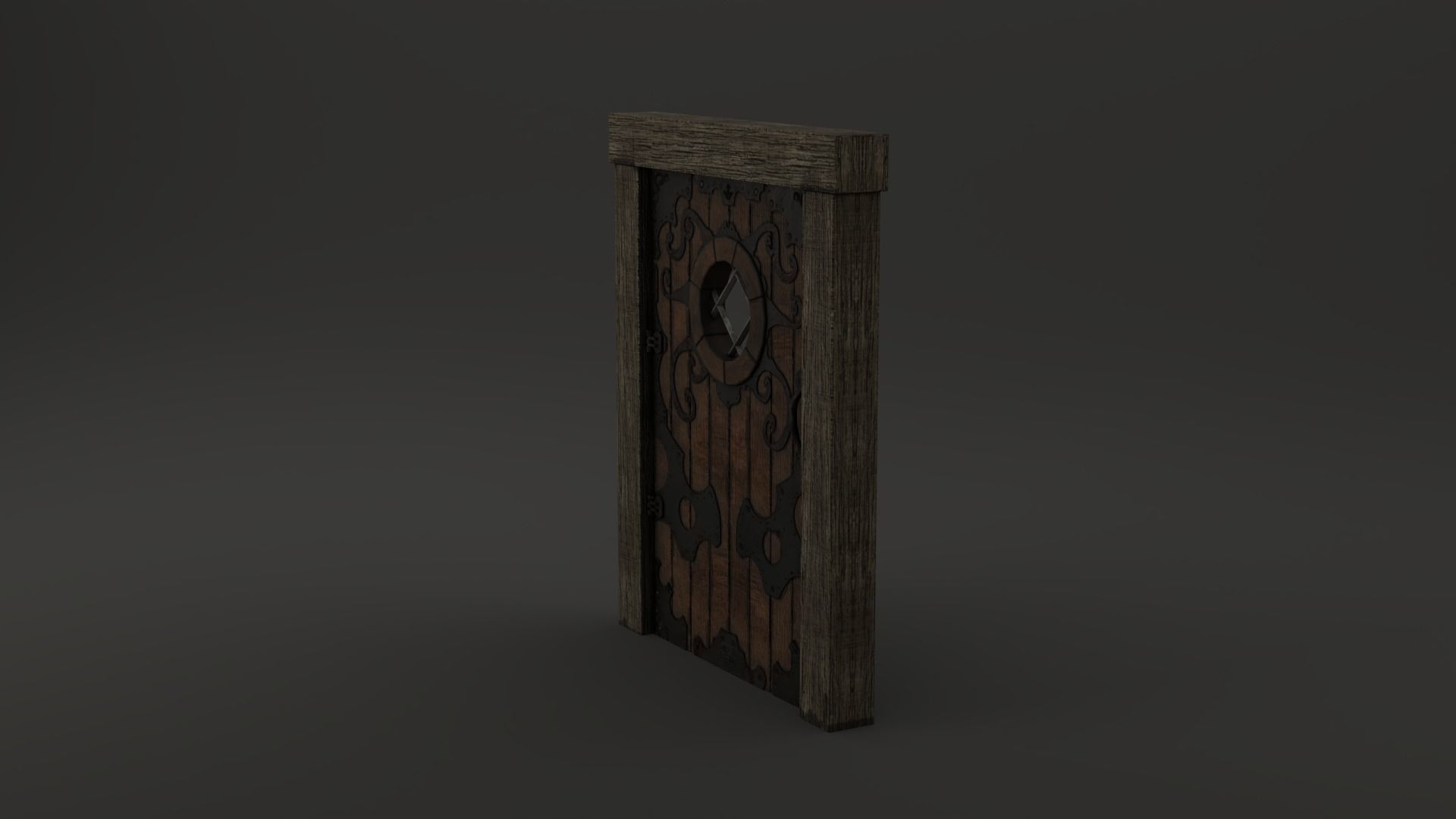 Medieval Door Ornate Design Port Hole Door 3D Model Low-poly 3D model_11
