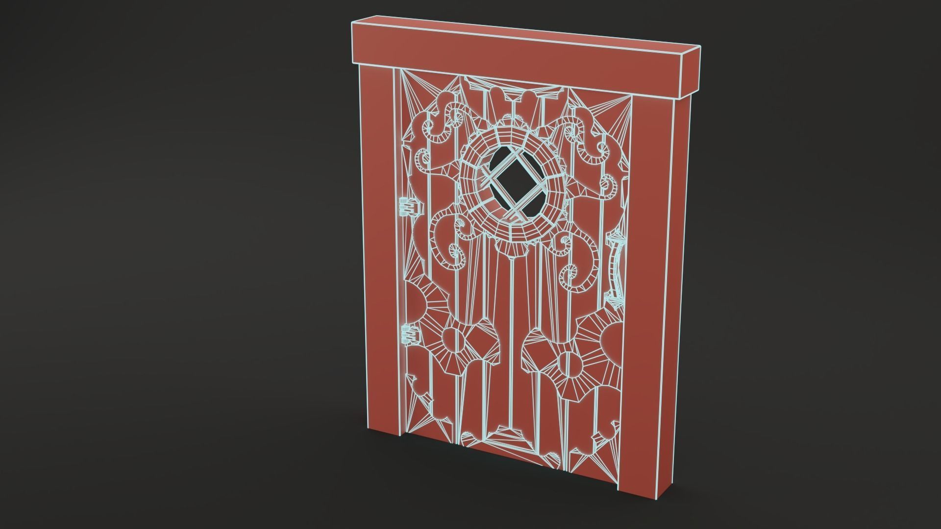 Medieval Door Ornate Design Port Hole Door 3D Model Low-poly 3D model_14