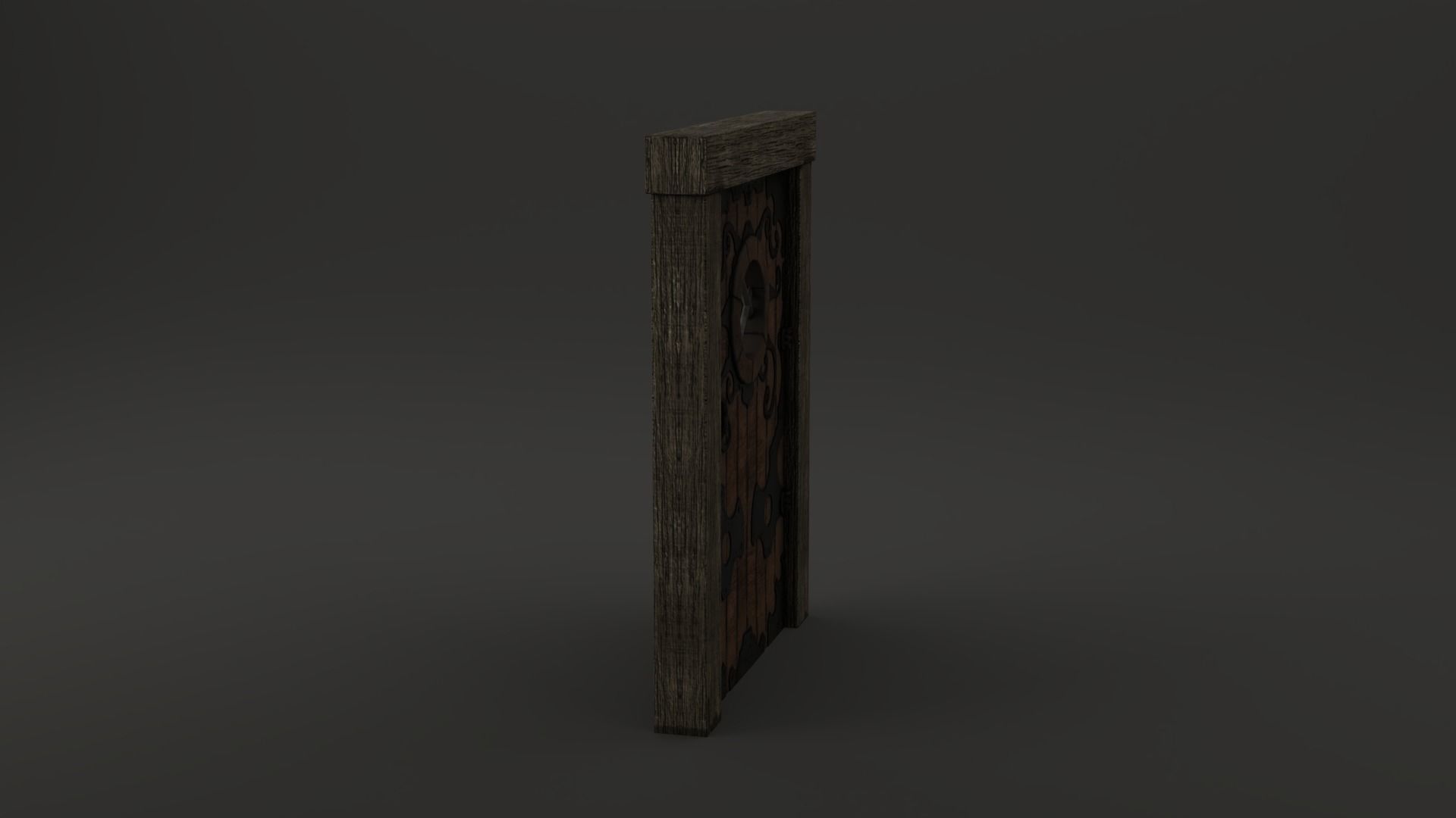 Medieval Door Ornate Design Port Hole Door 3D Model Low-poly 3D model_10