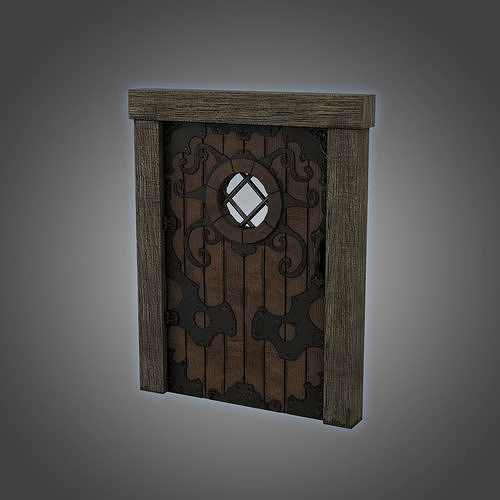 Medieval Door Ornate Design Port Hole Door 3D Model Low-poly 3D model