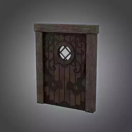 Medieval Door Ornate Design Port Hole Door 3D Model