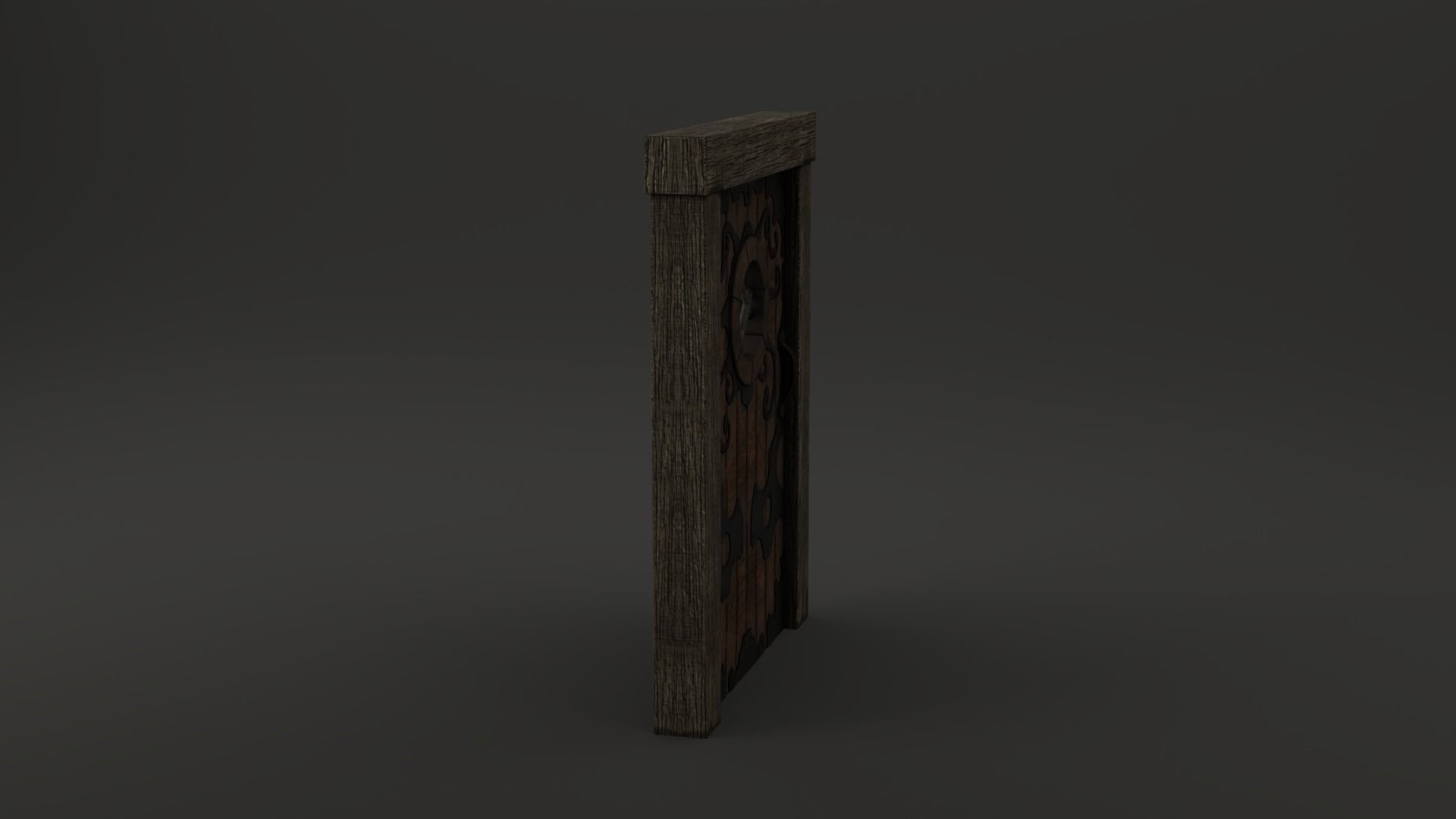 Medieval Door Ornate Design Port Hole Door 3D Model Low-poly 3D model_6