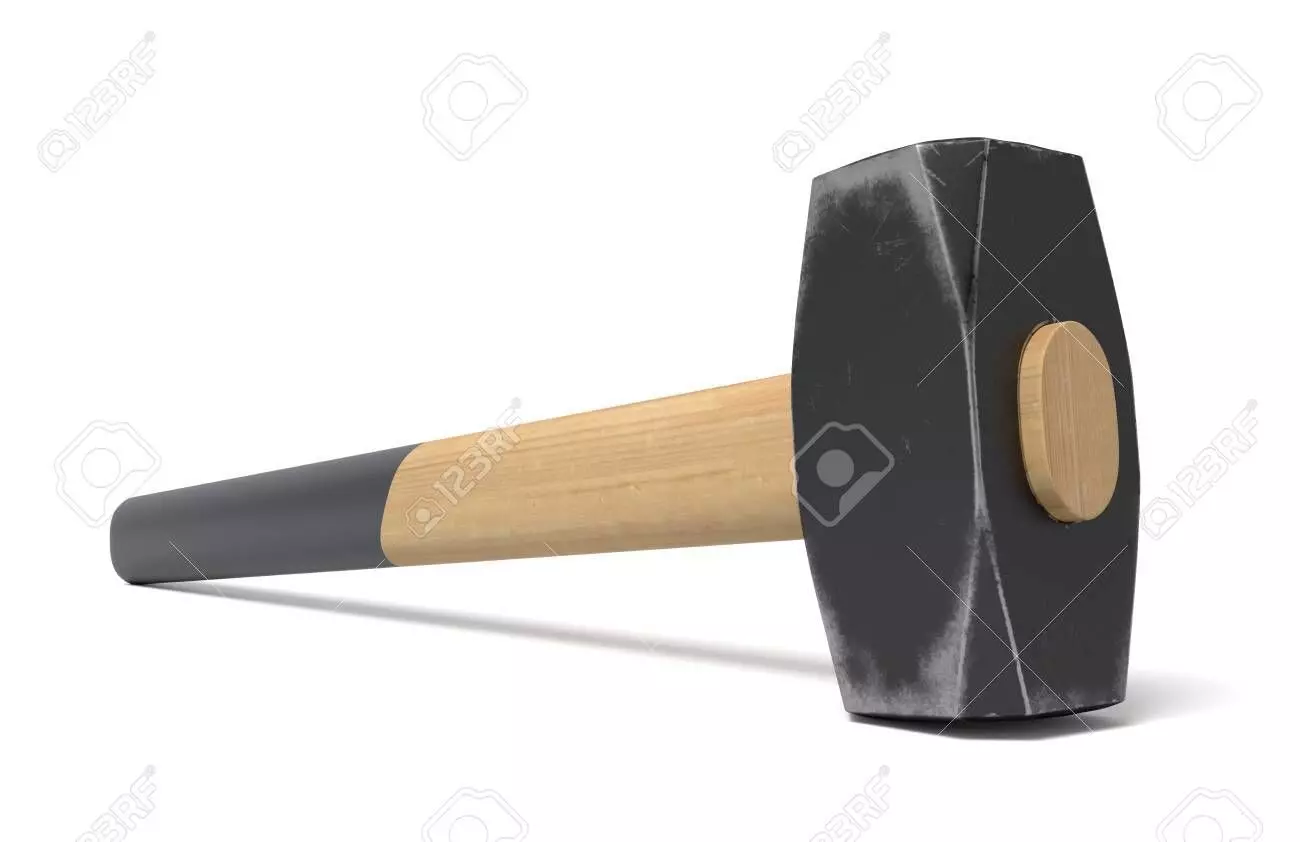 sledge hammer Low-poly 3D model_0
