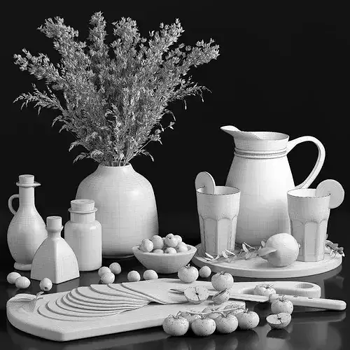 Decorative Set 21 for kitchen 3D model 5