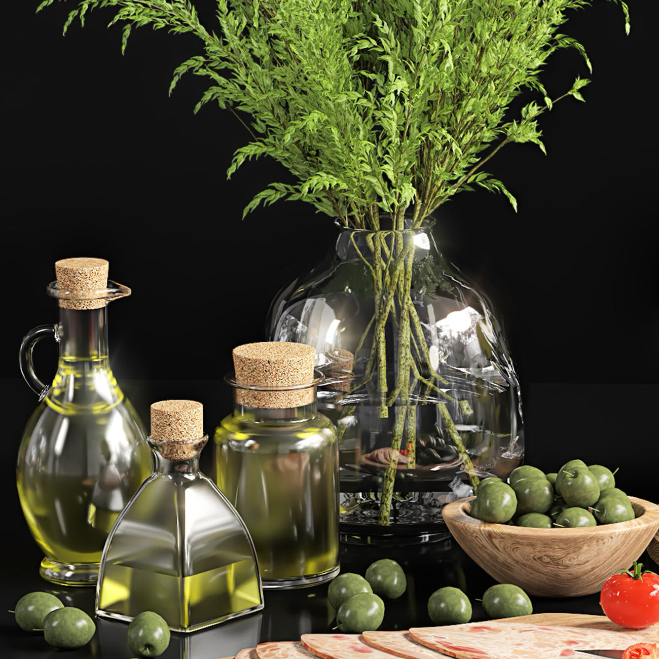 Decorative Set 21 for kitchen 3D model_2