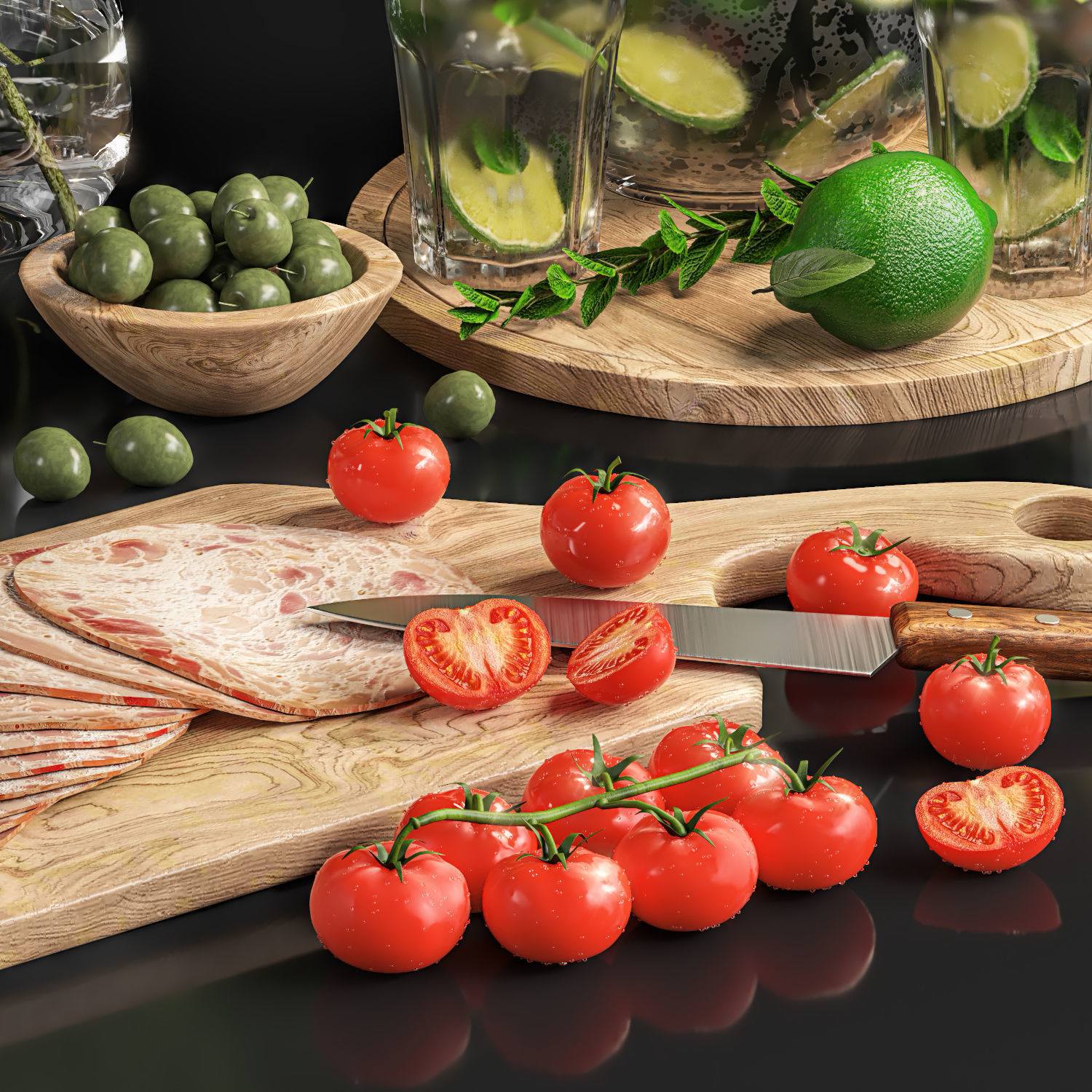 Decorative Set 21 for kitchen 3D model_1